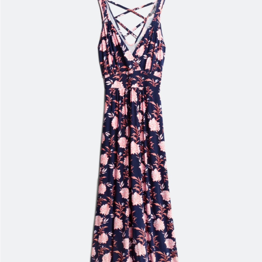 Floral Navy and Pink Maxi Dress